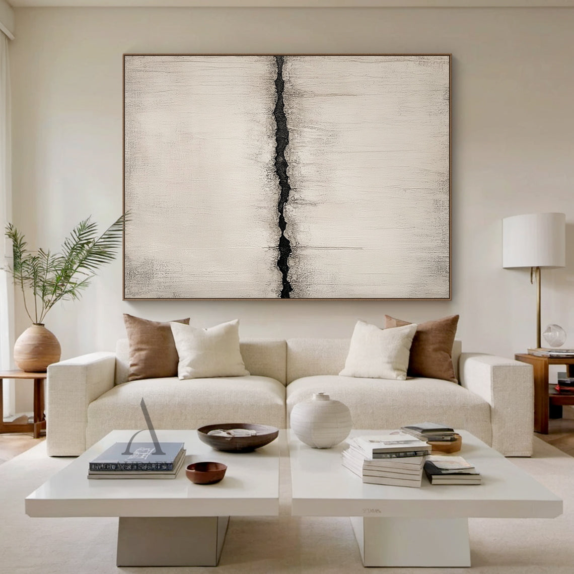 Wabi-Sabi Plaster Textured Abstract Art Japandi Minimalist High-Relief Beige Tactile Knife Stroke Wall Decor AURA721