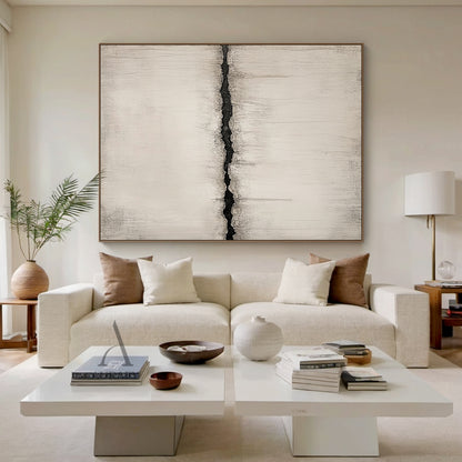 Wabi-Sabi Plaster Textured Abstract Art Japandi Minimalist High-Relief Beige Tactile Knife Stroke Wall Decor AURA721
