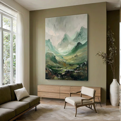 Stylish Natural Green Landscape Wall Decor for Living Room AURA310