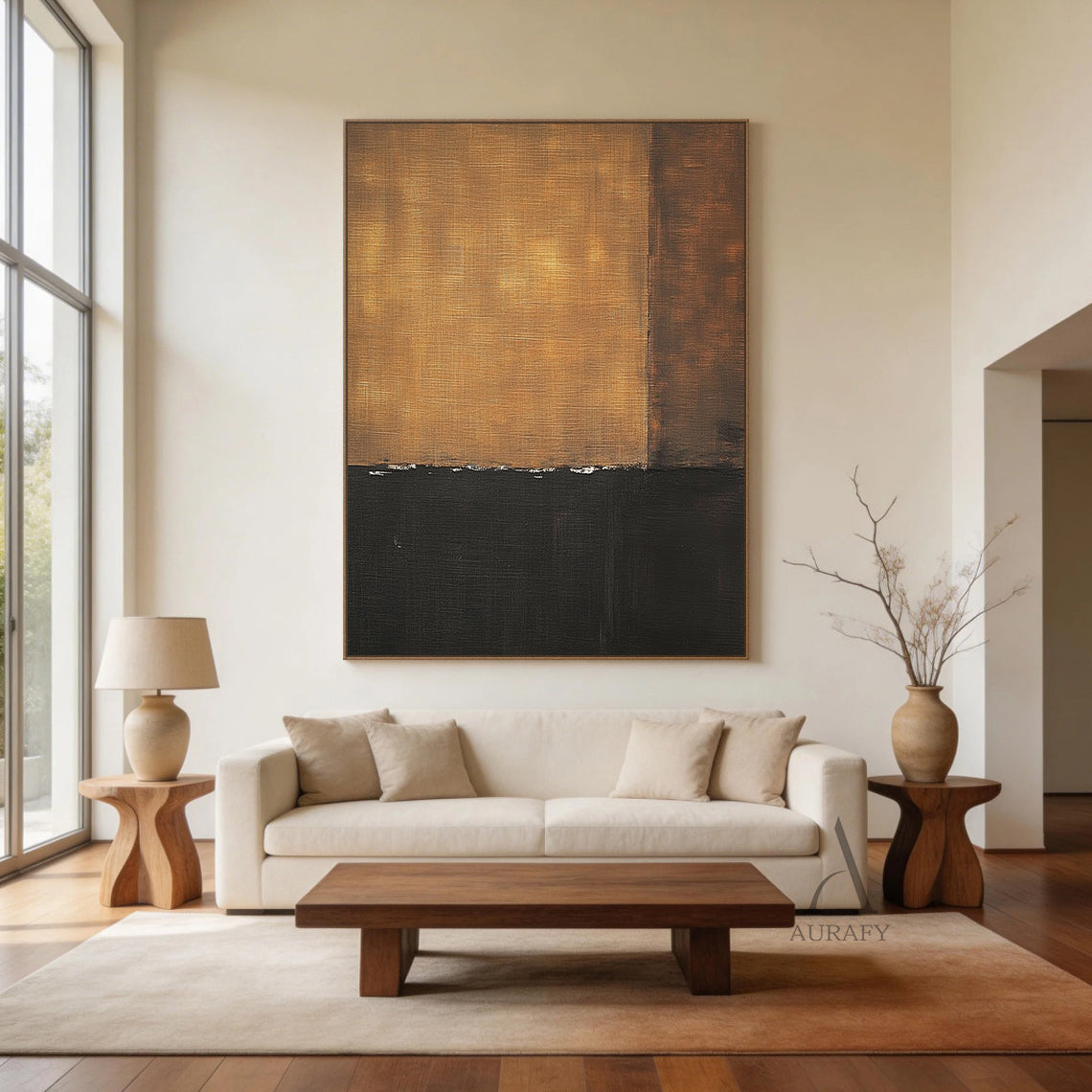 Unique Wabi Sabi Yellow Black Home Decor Accent Piece AURA301