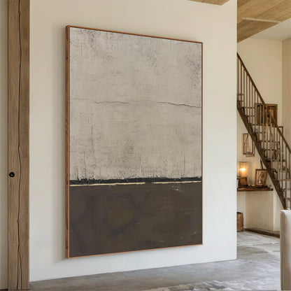 Quiet Horizon-Gray Abstract Field-AURA143
