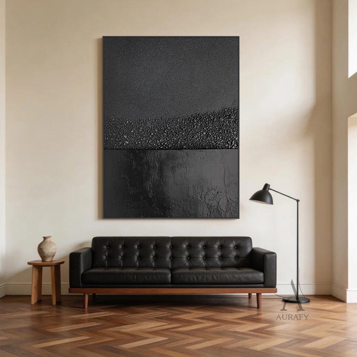 Black Wabi Sabi Style Minimalist Home Decor Accent Piece AURA270