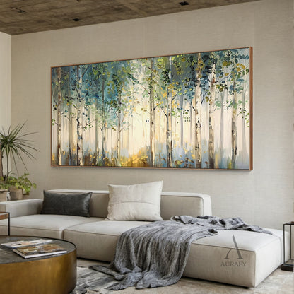 Vibrant Green Landscape Wall Art Modern Natural Home Decor Print AURA309