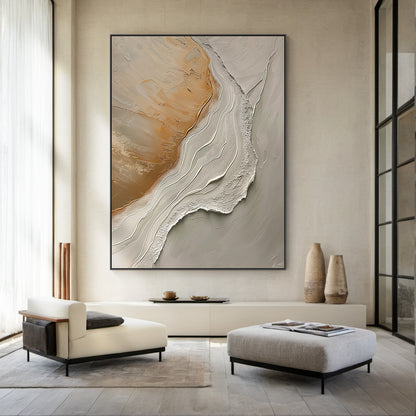 Eroded Shore-Beige & Brown Wave Sky Field-AURA140