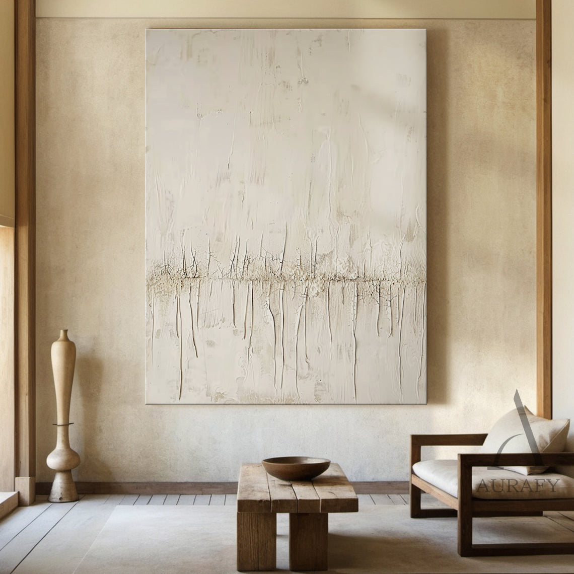 Wabi Sabi Beige Home Decor Accent Piece for Living Room AURA291