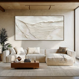 Modern Beige 3D Textured Painting Living Room Wall Decor Art AURA293