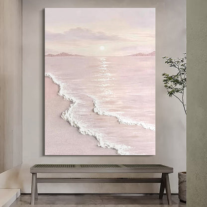 Blush Shore-Beige & Pink 3D Textured-AURA065