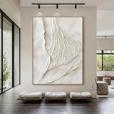 Modern Beige 3D Textured Painting Living Room Wall Decor Art AURA293
