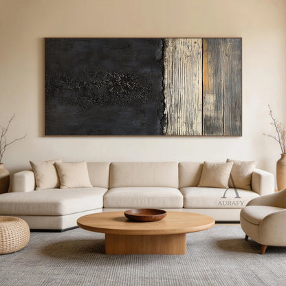 General Abstract Black Beige Wall Art for Home Decor AURA362