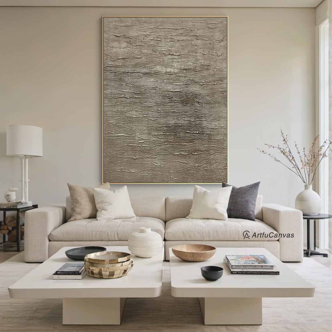 Quiet Strata-Brown Abstract Texture Field-AURA157