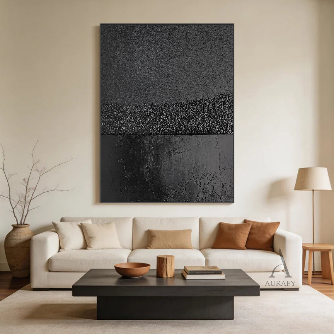 Black Wabi Sabi Style Minimalist Home Decor Accent Piece AURA270