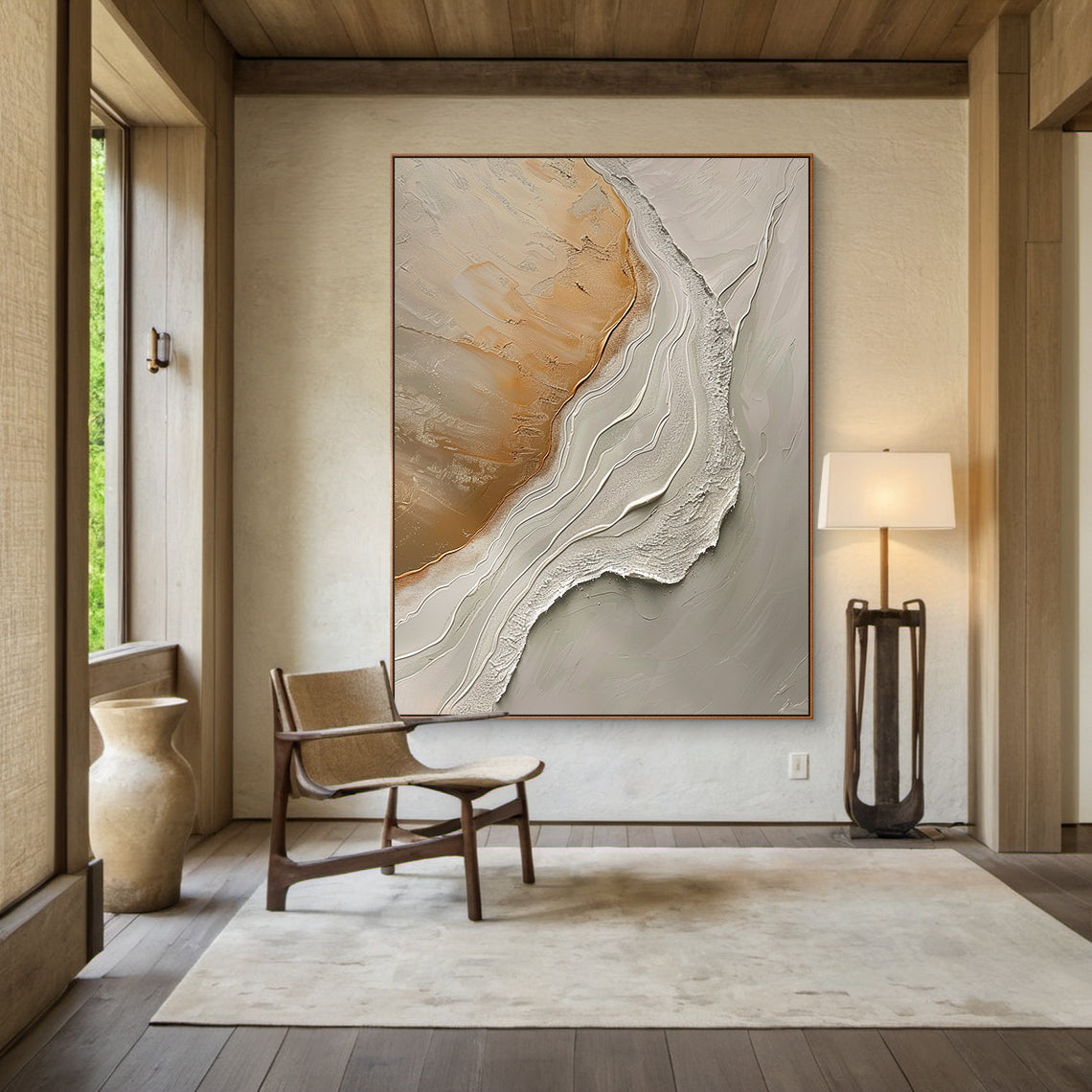 Eroded Shore-Beige & Brown Wave Sky Field-AURA140