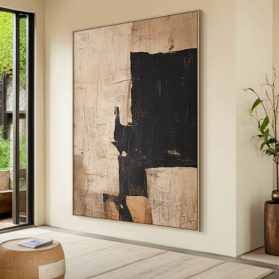 Shadow Balance-Black & Brown Abstract Wall Art-Spatial Field-AURA084