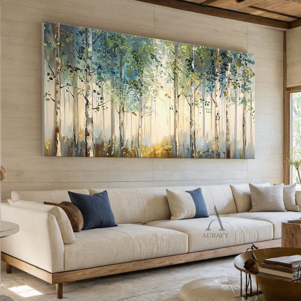 Vibrant Green Landscape Wall Art Modern Natural Home Decor Print AURA309