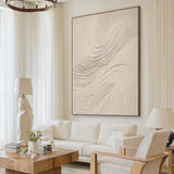 Swirling Textural Canvas-Warm Cream Tones-AURA049