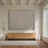 Abstract Gray Textural High-Relief Plaster Art with Irregular Grid Rust Accents Tactile Surface Minimalist Industrial AURA629