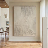 Swirling Impasto Canvas-Cream & Linen Tones-AURA044