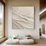 Modern 3D Textured Beige Painting for Living Room Wall Decor AURA294