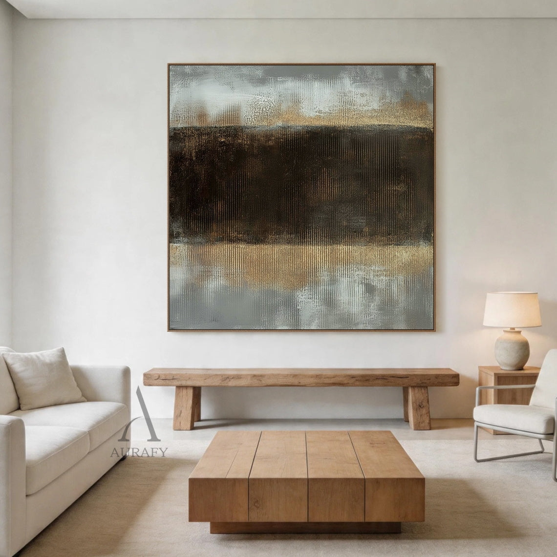 General Abstract Black Gray Wall Art for Modern Home Decor AURA409