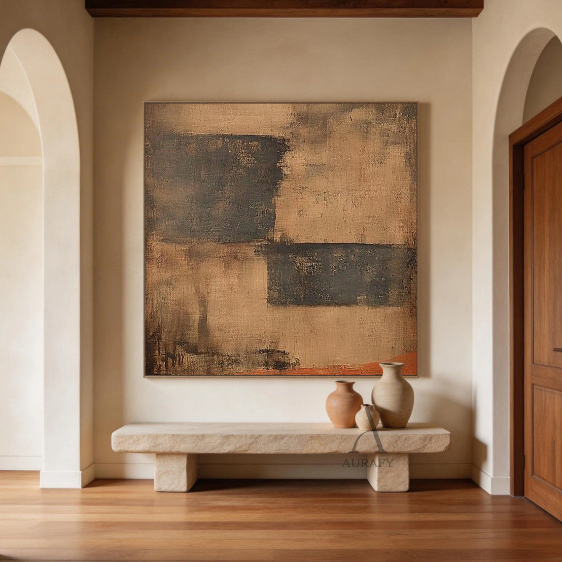 General Abstract Brown Black Modern Home Wall Decor Art AURA265