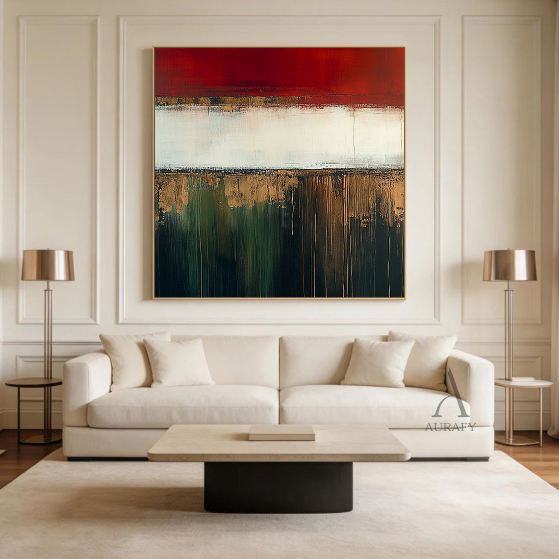 General Abstract Red Yellow Wall Art for Home Decor AURA383