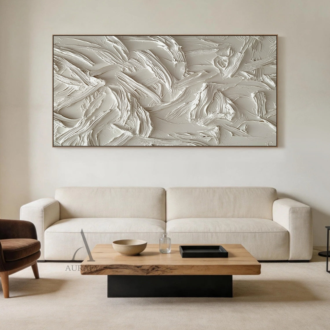 Minimalist Black Wall Art Sculpted High-Relief Tactile Matte Ribbed Modern Organic Design AURA424