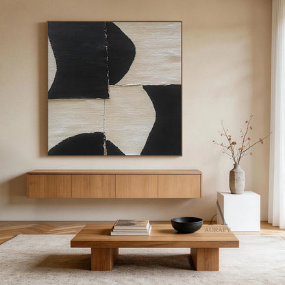 Minimalist Black Beige Wall Art Living Room Bedroom Decor AURA353