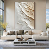 3D Textured Beige Brown Painting Modern Living Room Wall Decor AURA292
