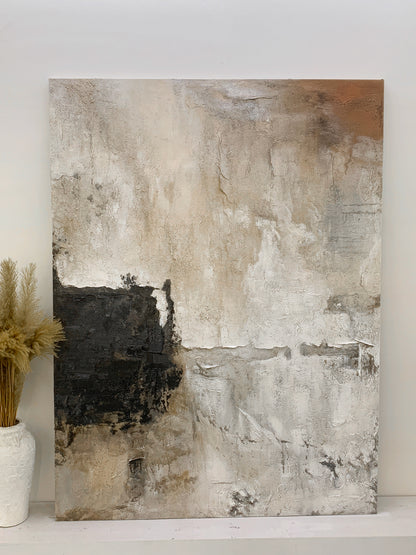 Quiet Patina-Beige Abstract Wall Art Field-AURA134