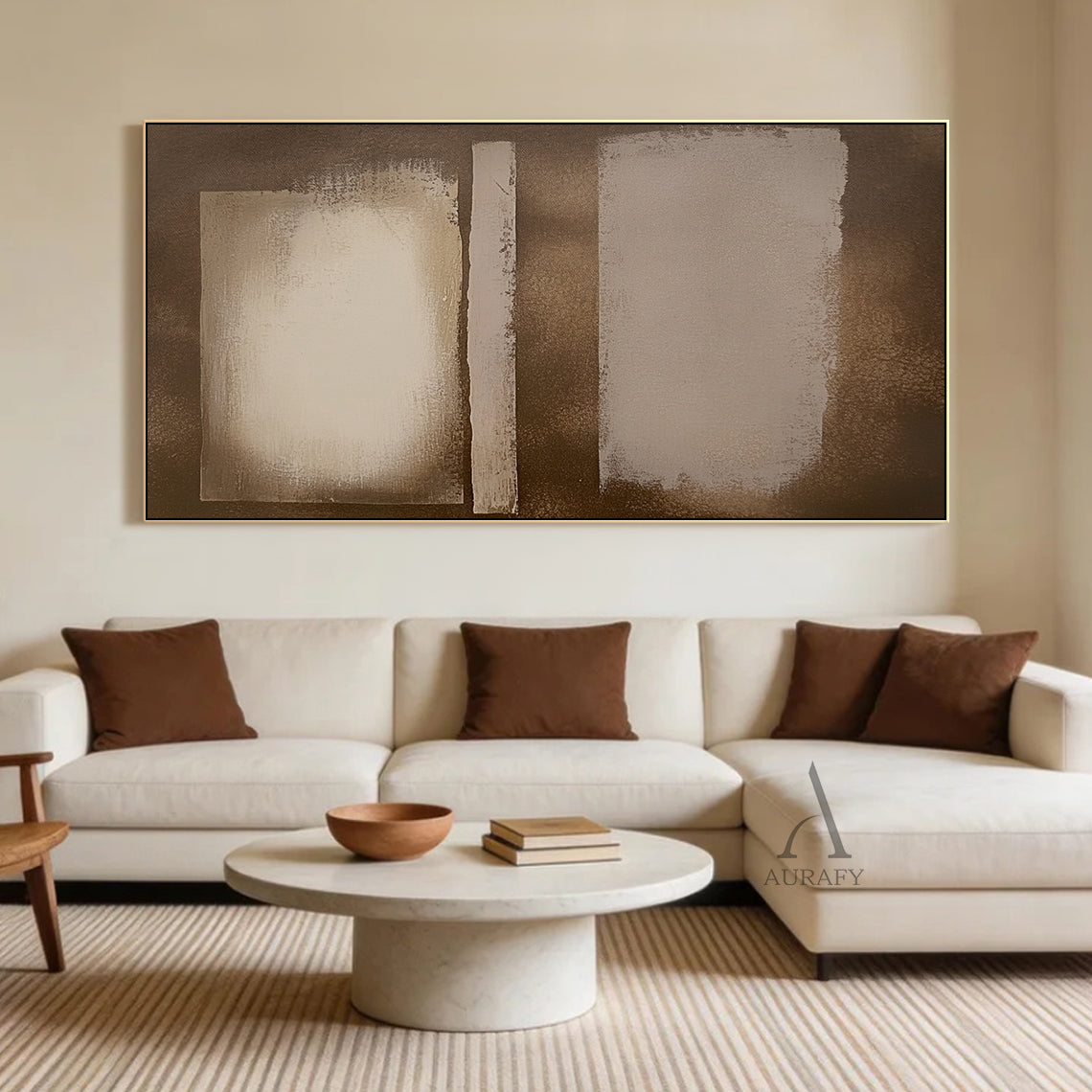Brown General Abstract Wall Art for Living Room Decor AURA387