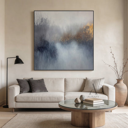 General Abstract Gray Blue Wall Art for Home Decor AURA398