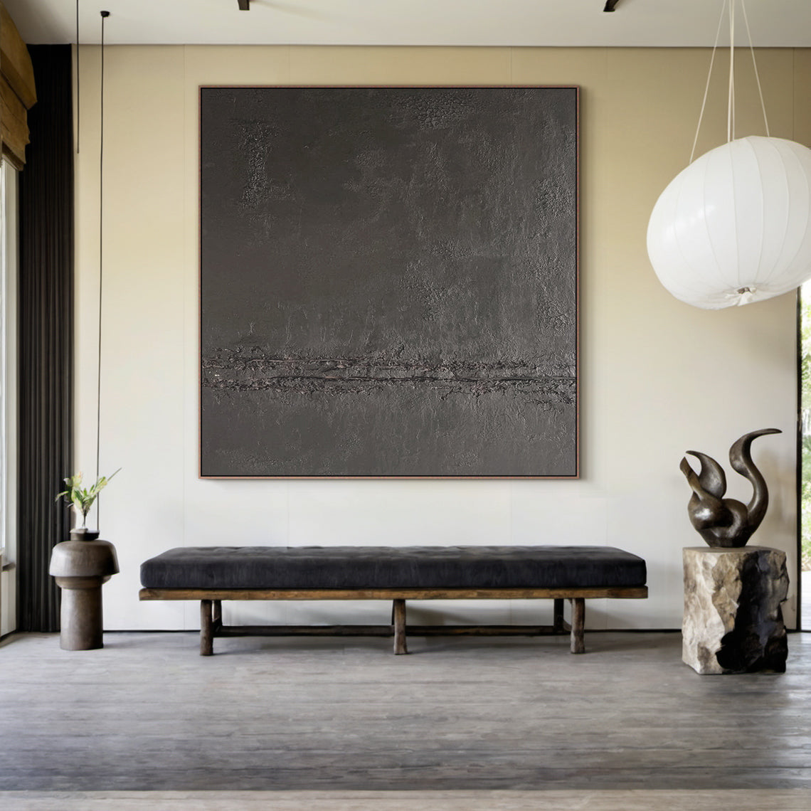 Black Silence-Black Abstract Minimalist Art-AURA114