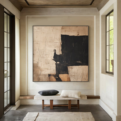 Shadow Balance-Black & Brown Abstract Wall Art-Spatial Field-AURA084