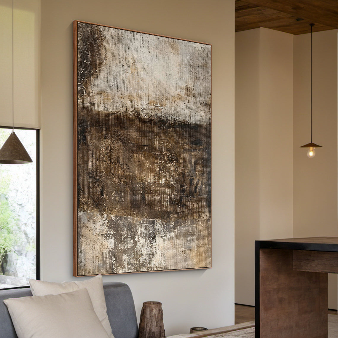 Earth Veil-Brown Wabi-Sabi Abstract Field-AURA150