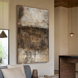 Earth Veil-Brown Wabi-Sabi Abstract Field-AURA150