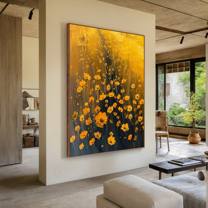 Golden Bloom-Yellow 3D / Texture Floral Art-AURA115