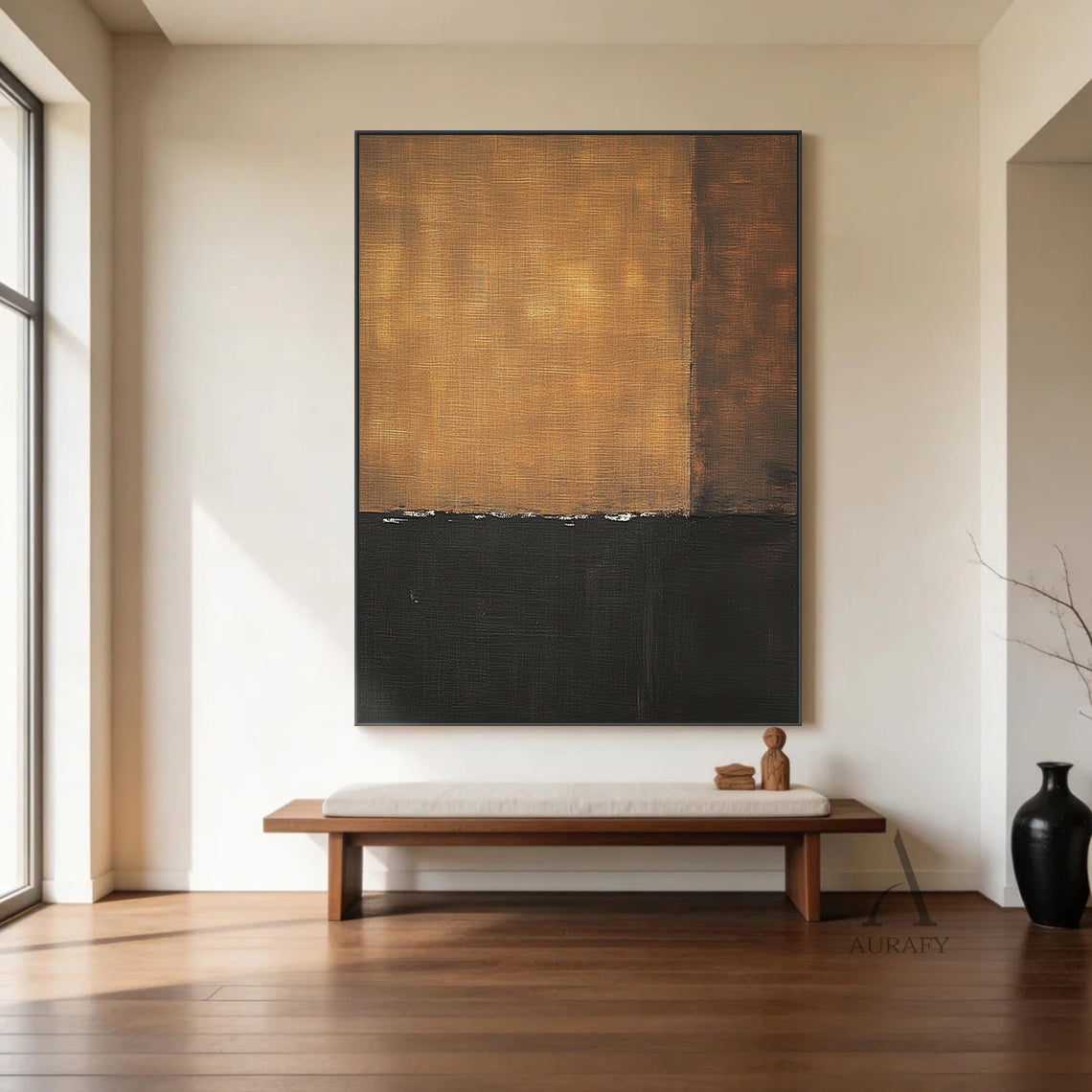 Unique Wabi Sabi Yellow Black Home Decor Accent Piece AURA301
