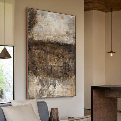Earth Veil-Brown Wabi-Sabi Abstract Field-AURA150