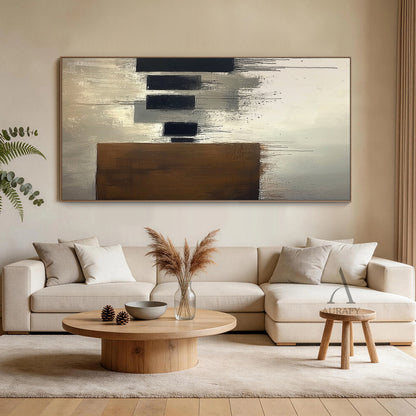 General Abstract Brown Beige Wall Art for Modern Home Decor AURA349