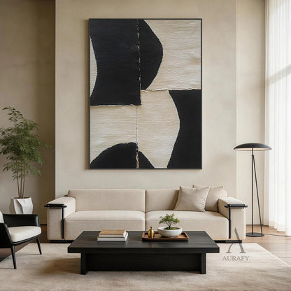 Minimalist Black Beige Wall Art Living Room Bedroom Decor AURA353