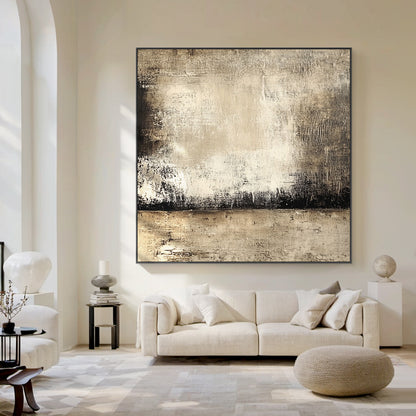 Wabi Sabi Beige Abstract Art with Handcrafted Scratch Textures Mottled Fade Layered Applications AURA584