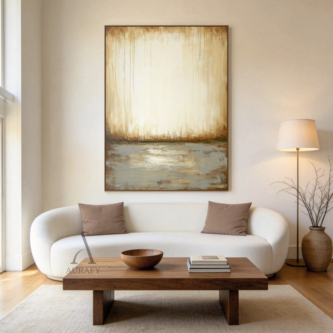 Wabi Sabi Gray Beige Decorative Cushion for Cozy Home Living AURA403