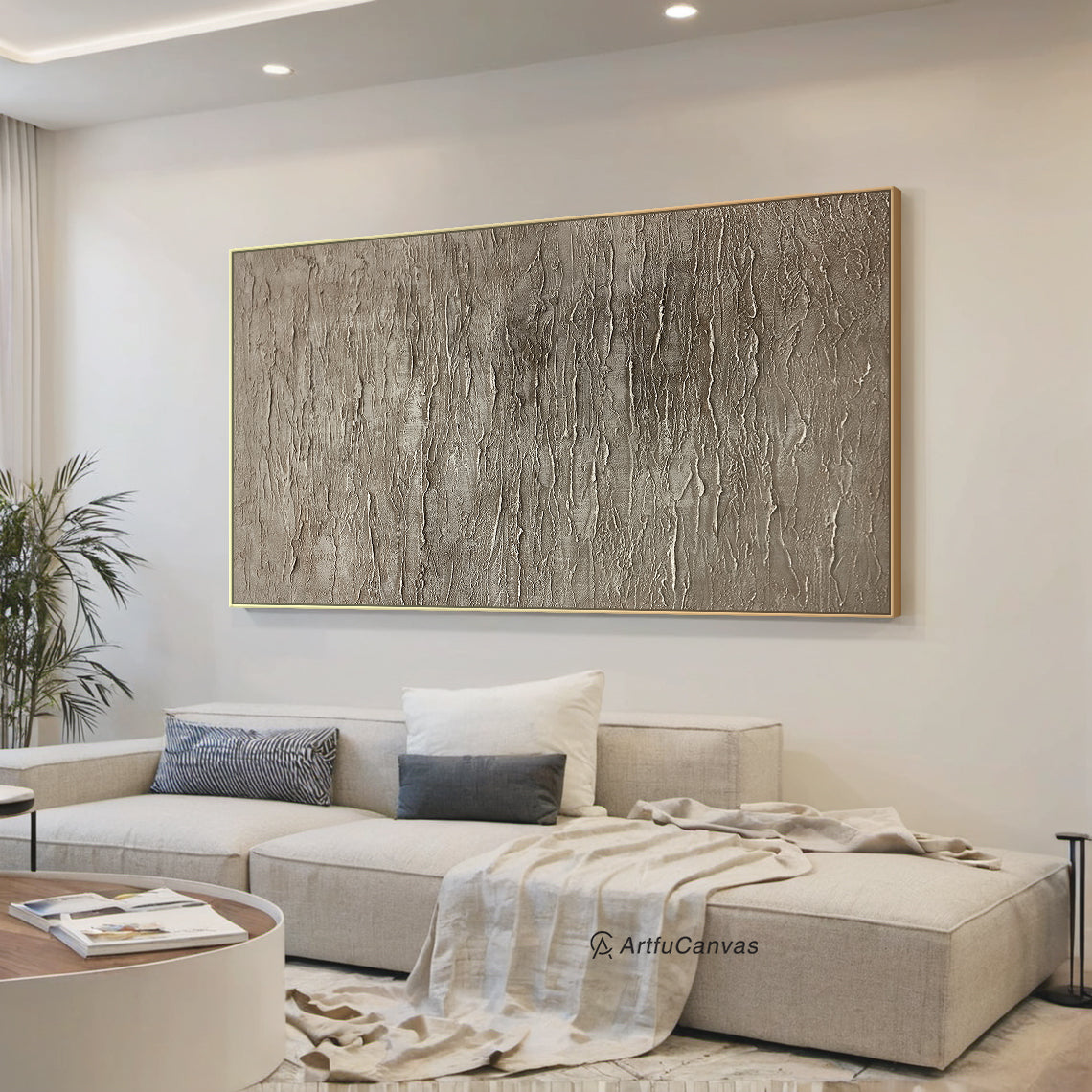 Quiet Strata- Brown Abstract Texture Field- AURA157