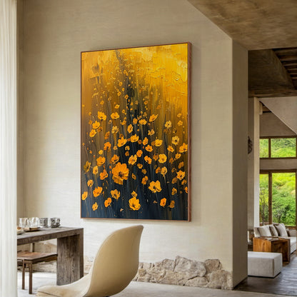 Golden Bloom-Yellow 3D / Texture Floral Art-AURA115