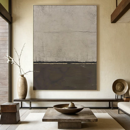 Quiet Horizon-Gray Abstract Field-AURA143