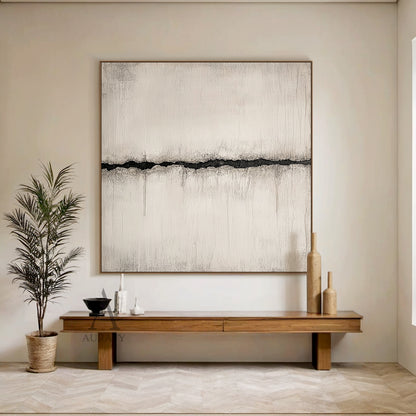 Wabi-Sabi Plaster Textured Abstract Art Japandi Minimalist High-Relief Beige Tactile Knife Stroke Wall Decor AURA721