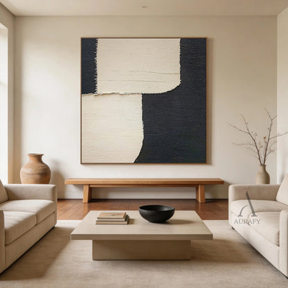 Minimalist Black Beige Wall Art for Home Living Room Decor AURA379
