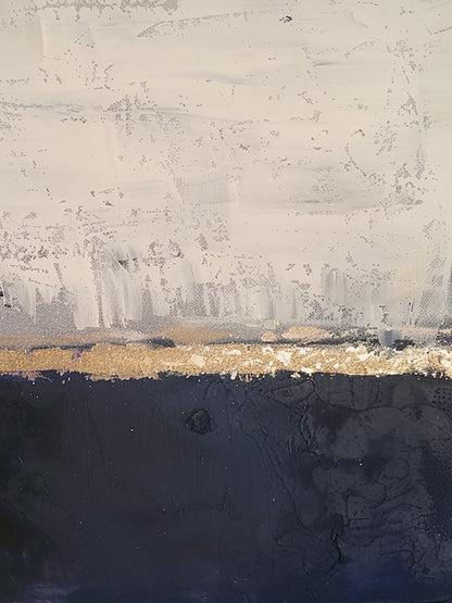 Silent Horizon-Black & Beige Abstract Field-AURA146