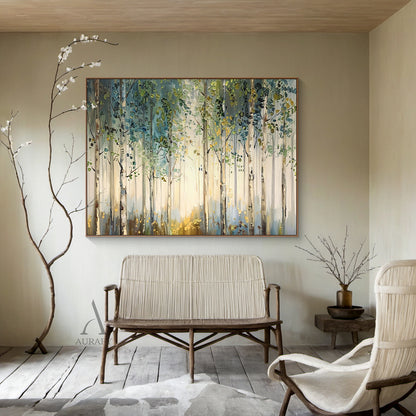 Vibrant Green Landscape Wall Art Modern Natural Home Decor Print AURA309