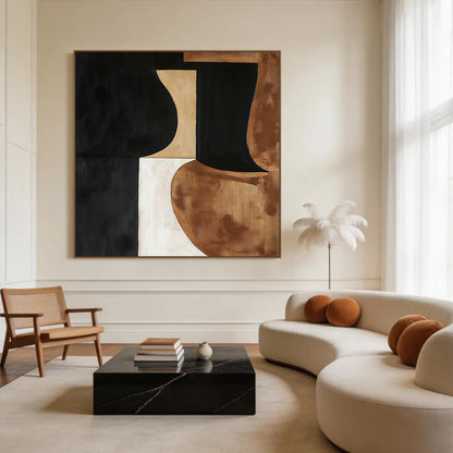 General Abstract Black Brown Wall Art for Home Decor AURA263
